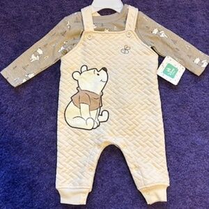 Disney Winnie the Pooh overall outfit - 3-6Months - NWT